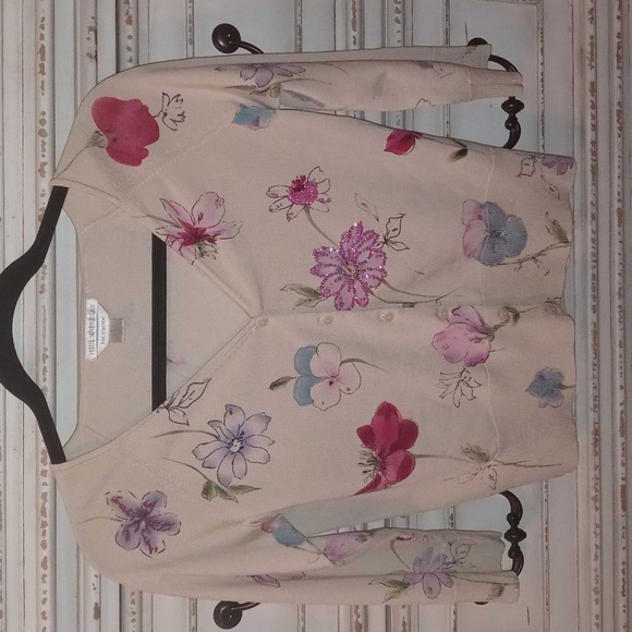 Petite sophisticate 75% silk stretch sweater cardigan size small - Picture 1 of 10